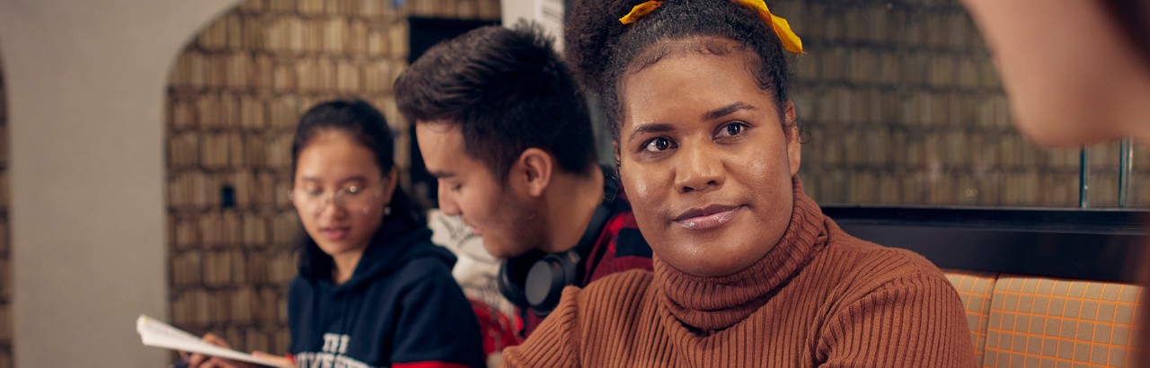 Students socialising on campus