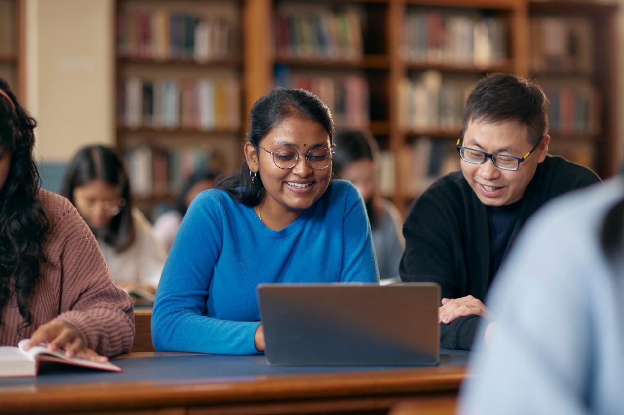 International students studying
