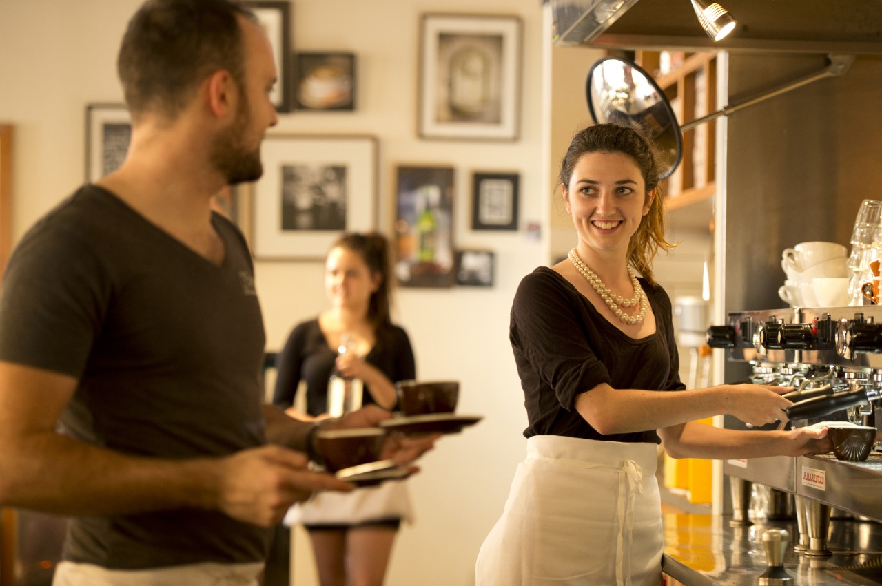 Students in workplace - cafeteria
