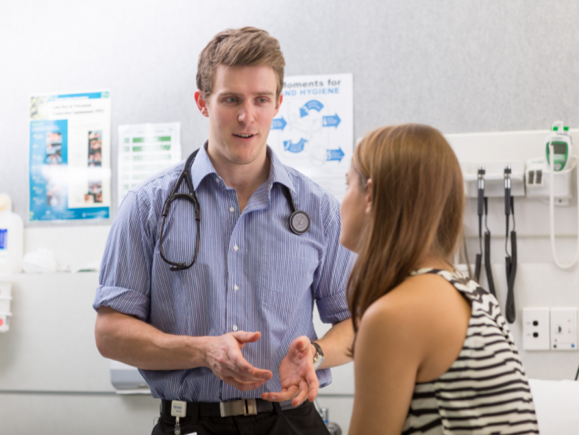 Doctor talking to a patient