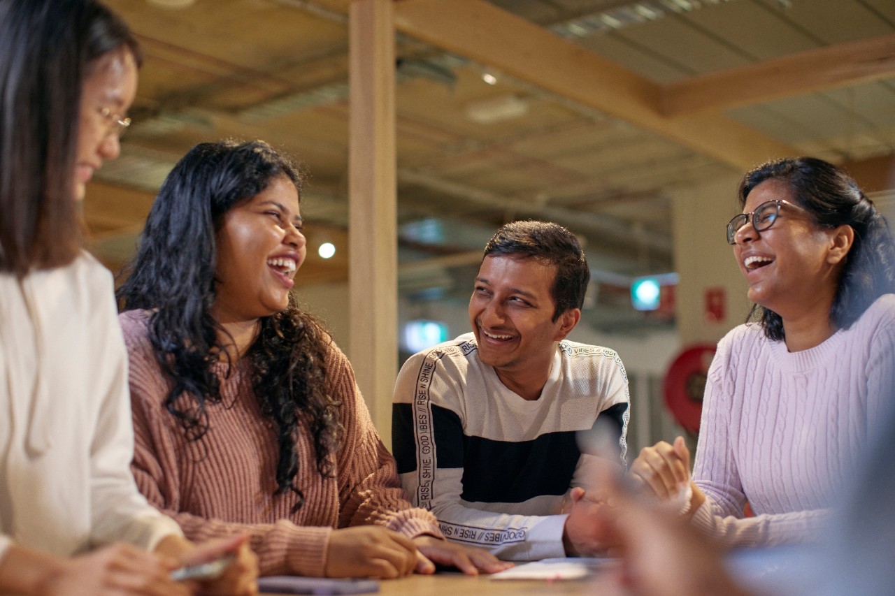 International students socialising